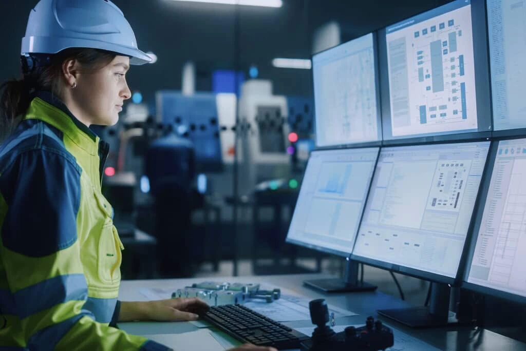 SCADA plant operator controls production line